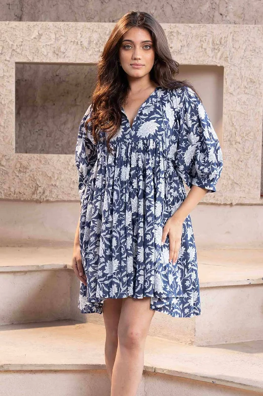 Ava - Printed Mini Dress Stylish Sweetheart Neck Mini Dress