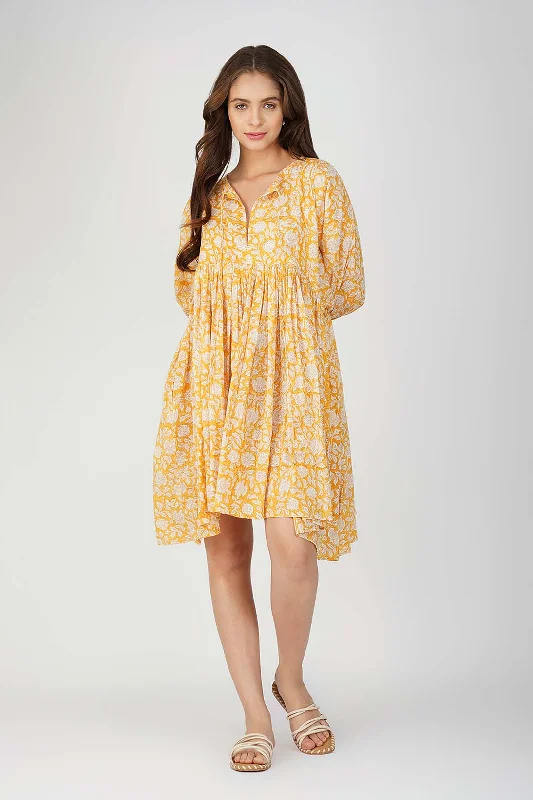 Ava Printed Mini Dress - Mango Cozy Cowl Neck Mini Dress
