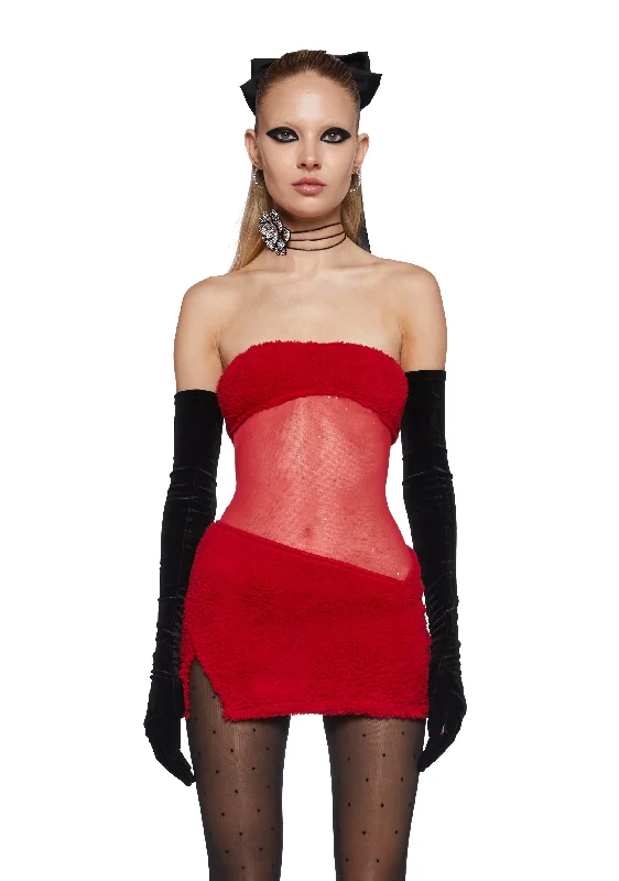 Call My Bluff Mini Dress - Red Chic Halter Mini Dress