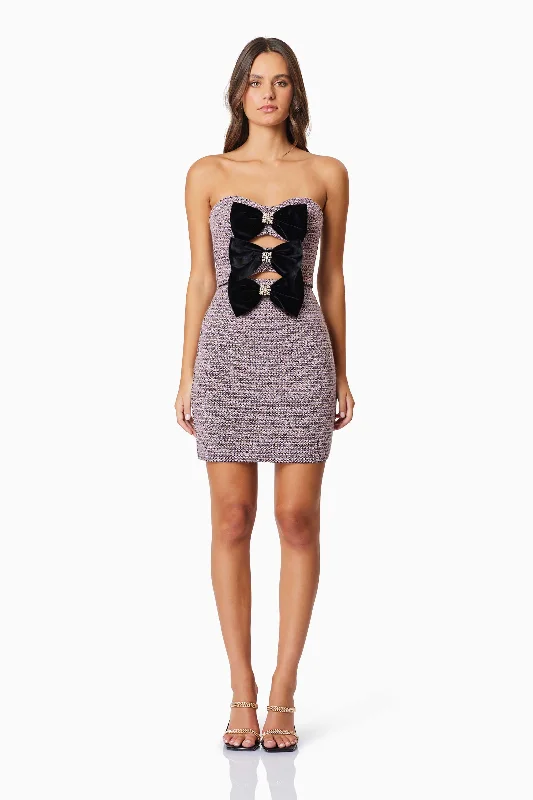 Magnolia Party Mini Dress In Purple Stylish Short-Sleeve Mini Dress