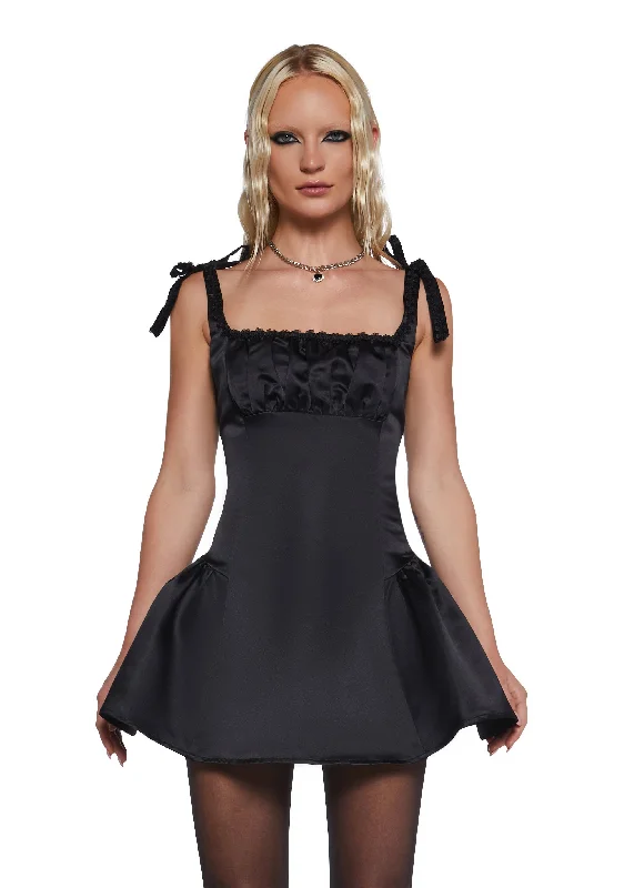 Mayfair Residence Mini Dress - Black Comfortable Off-Shoulder Mini Dress