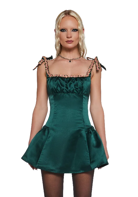 Mayfair Residence Mini Dress - Green Comfortable Fit-and-Flare Mini Dress
