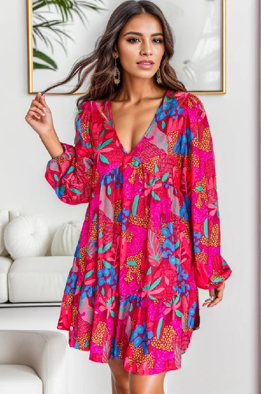 Blue Zone Planet | Printed Balloon Sleeve Mini Dress Stylish Spaghetti Strap Mini Dress Blue Zone Planet | Printed Balloon Sleeve Mini Dress Stylish Spaghetti Strap Mini Dress