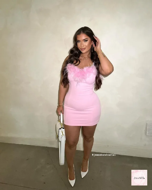 RUNAWAY THE LABEL VALENTINA MINI DRESS MUSK PINK Fashionable Polka Dot Mini Dress