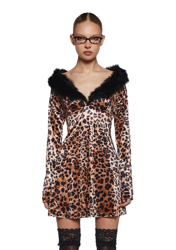 Self Assured Nature Mini Dress Comfortable Fit-and-Flare Mini Dress