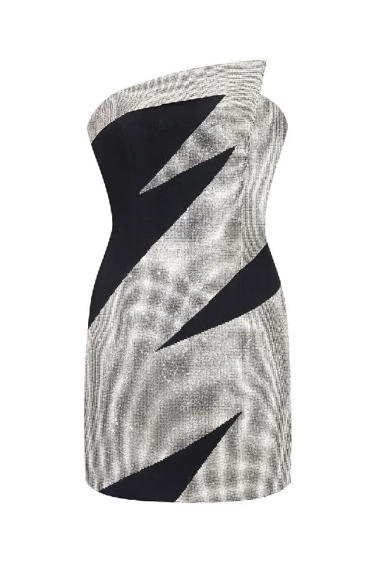 STARLIGHT EMBELLISHED MINI DRESS Trendy Cut-Out Mini Dress
