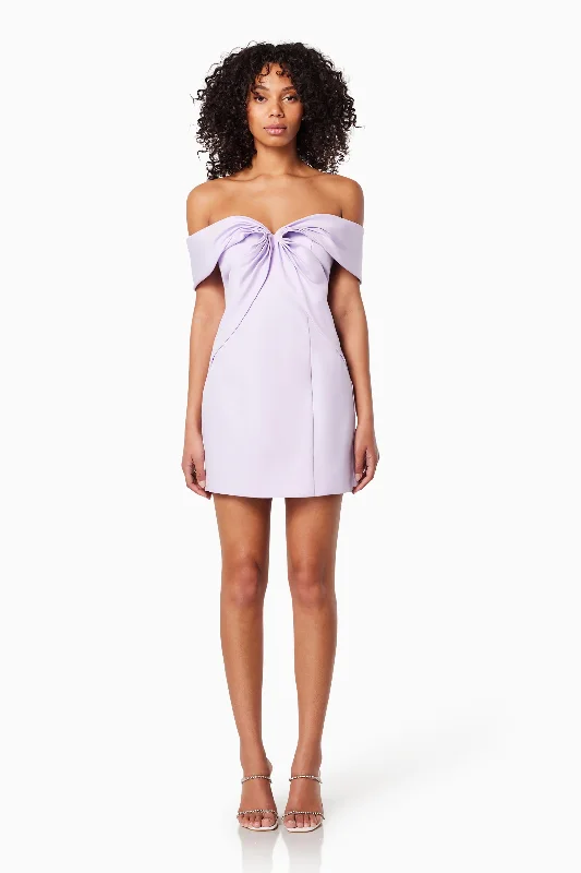 Stockholm Strapless Mini Dress In Purple Stylish Short-Sleeve Mini Dress