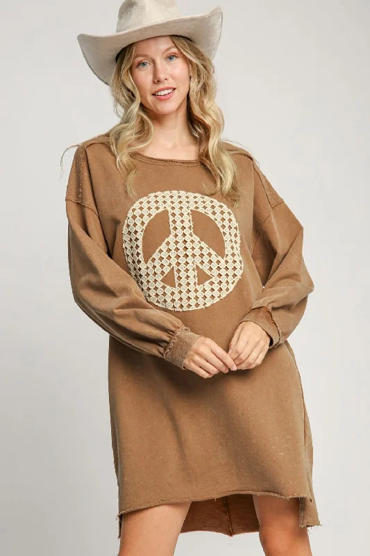 Umgee Peace Lace Applique Frayed Hem French Terry Mini Dress Trendy Wraparound Mini Dress Umgee Peace Lace Applique Frayed Hem French Terry Mini Dress Trendy Wraparound Mini Dress
