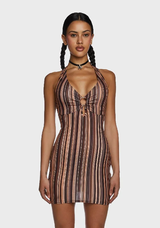 Y2K Halter Mini Dress Stylish Puff Sleeve Mini Dress