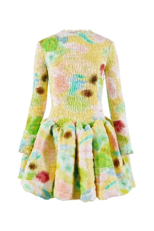 YELLOW FLORAL DEBBIE MINI DRESS Comfortable Wrap Mini Dress