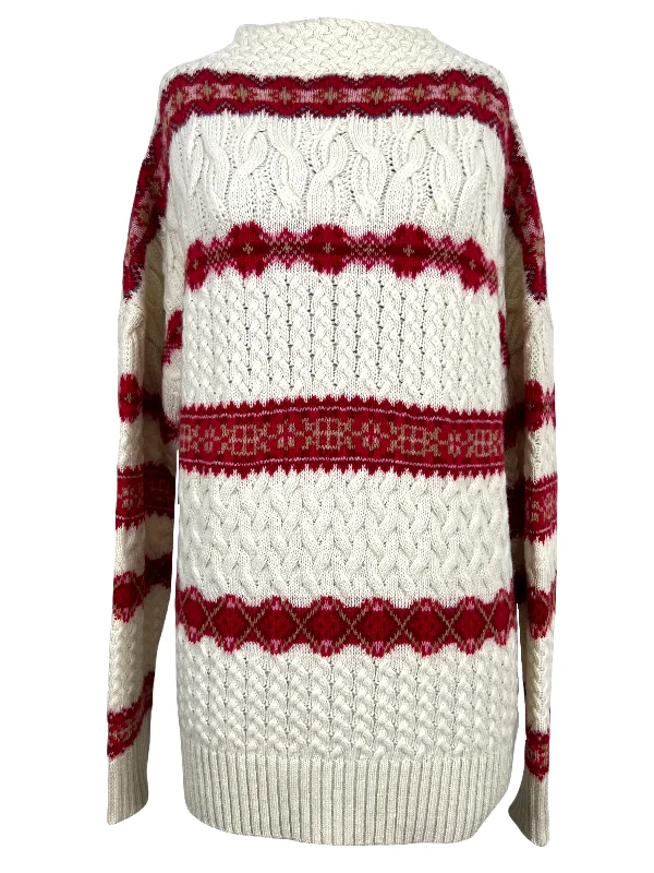 Altuzarra Jac Fair Isle Cable-Knit Wool Turtleneck Sweater Size XS NWT Cashmere Blend Cotton Blend Poly Blend