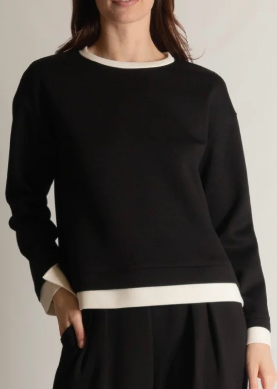 Annie Modal Contrast Sweater Collared Crew Neck Turtle Neck