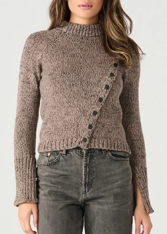 Asymmetrical Sweater Front Pockets Side Pockets Patch Pockets