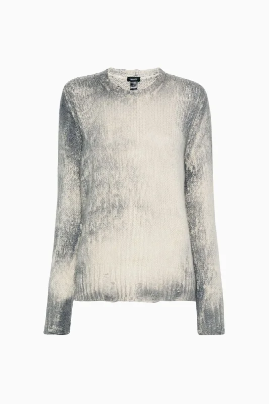 Avant Toi Distressed Knit Jumper - Ghiaccio Wool Sweater Cotton Sweater Cashmere Sweater