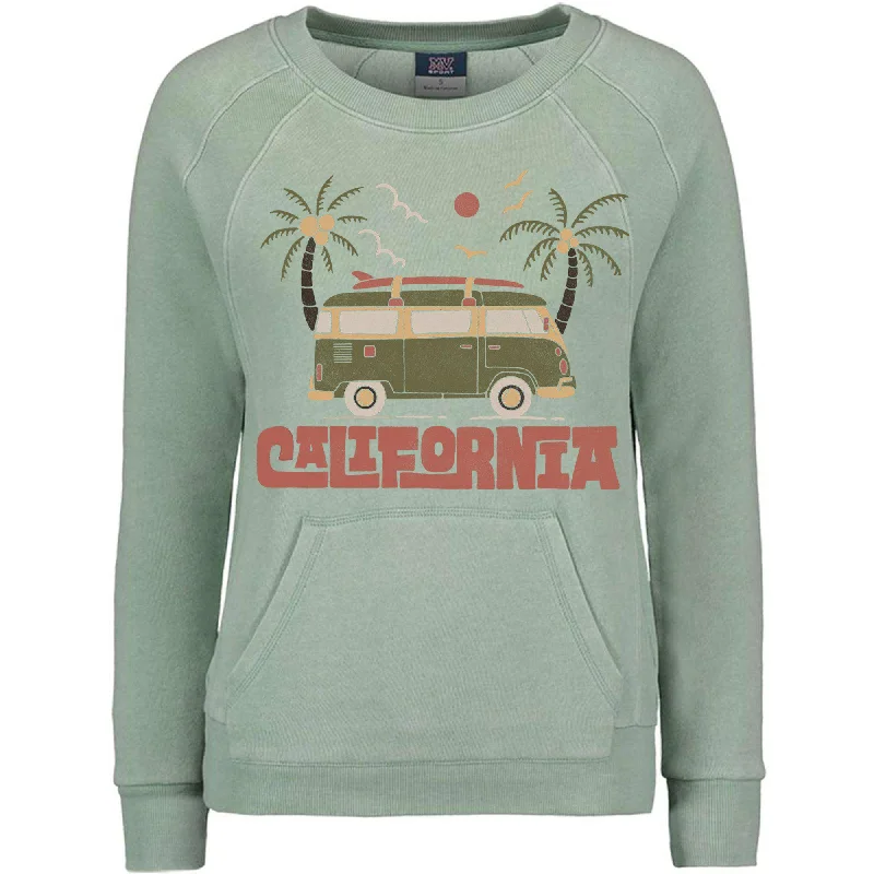 Cali Van Crewneck Sweater Welt Pockets Slit Pockets Flap Pockets