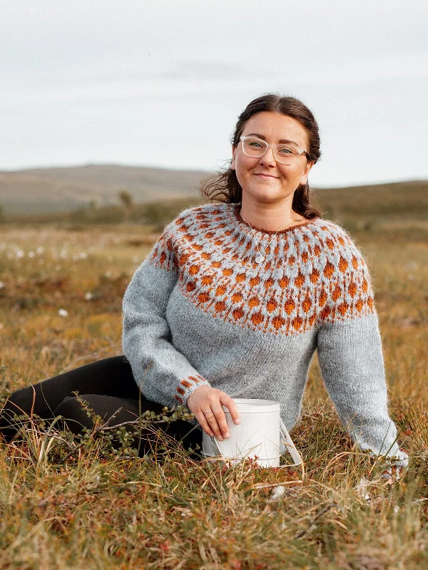 Cloudberry Light Blue Lettlopi Wool Sweater - Knitting kit Terry Terry Cloth Terry Knit