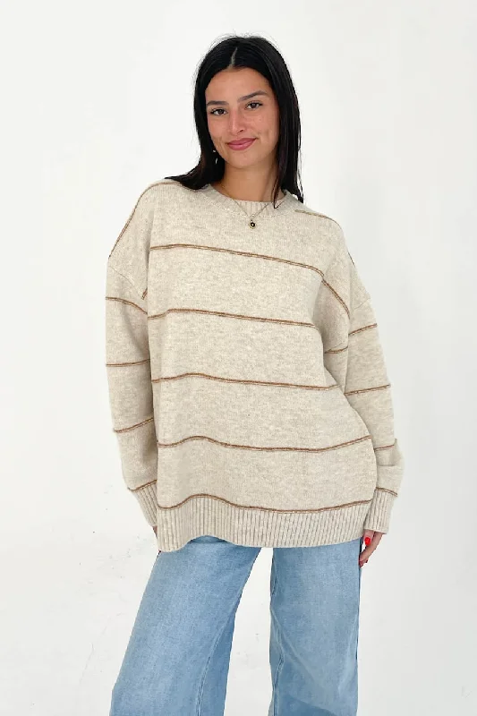 East Coast Sweater Ribbed Striped Patterned