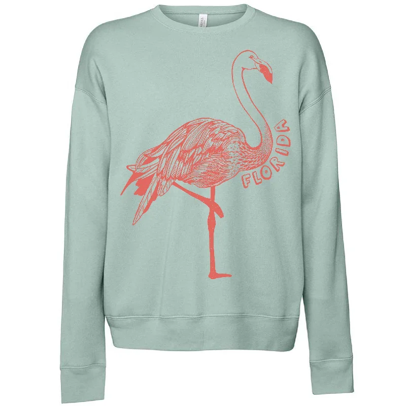 Flamingo Florida Drop Shoulder Sweater Neon Metallic Matte