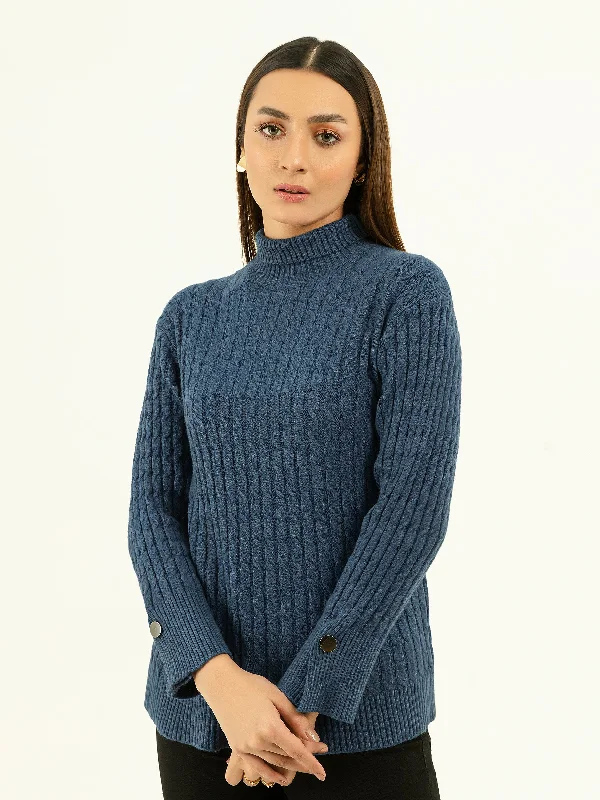 Classic High Neck Sweater Wool Fabric Cashmere Fabric Tweed Fabric