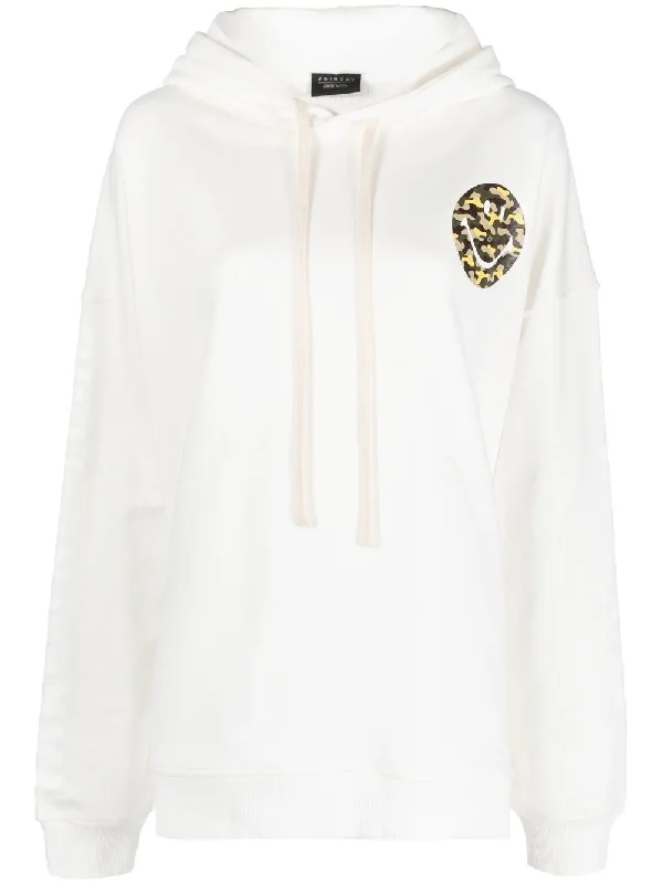 Joshua Sanders Sweaters White Solid Print Embellished