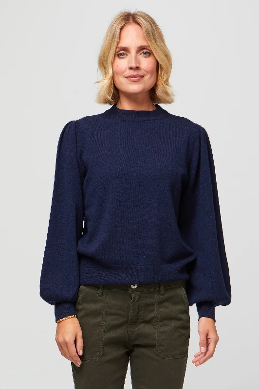 Merino Cashmere Blend Crew Neck Jumper | Navy Machine Wash Dry Clean Hand Wash