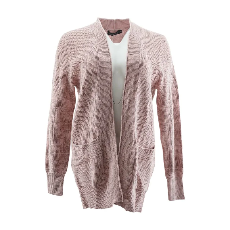 Pink Solid Cardigan Sweater Fitted Loose Oversized