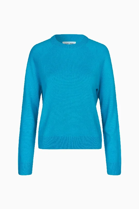 Samsøe Samsøe Boston O-Neck Jumper - Barrier Reef Cashmere Blend Cotton Blend Poly Blend