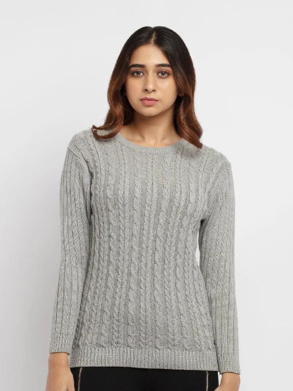 Women's Cable Knit Sweater Elegant Classic Vintage