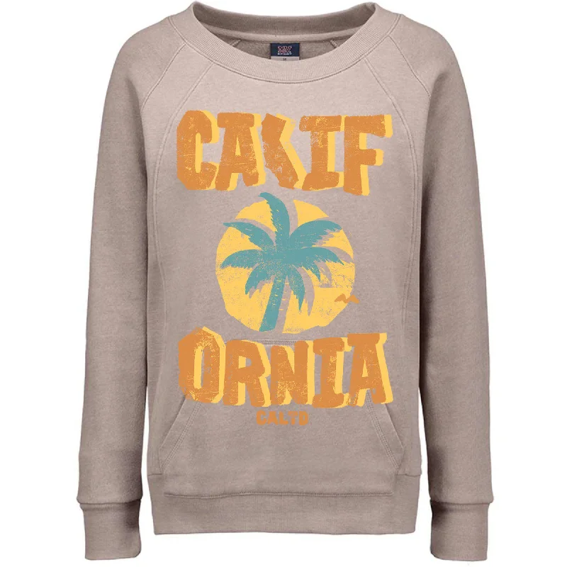 Sunset California Love Crewneck Sweater Graphic Sweater Embroidered Appliqued