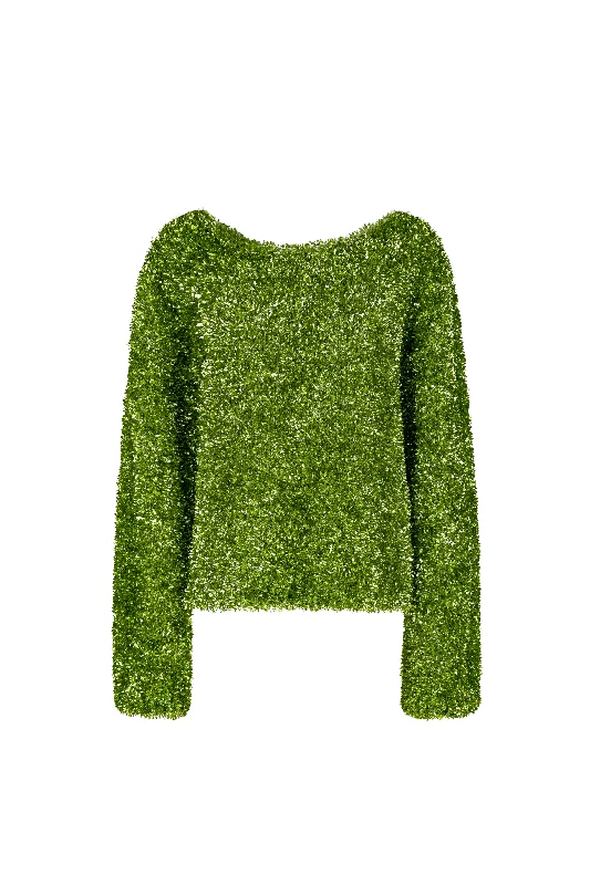 Tess Metallic Sweater Zippered Buttoned Snapped