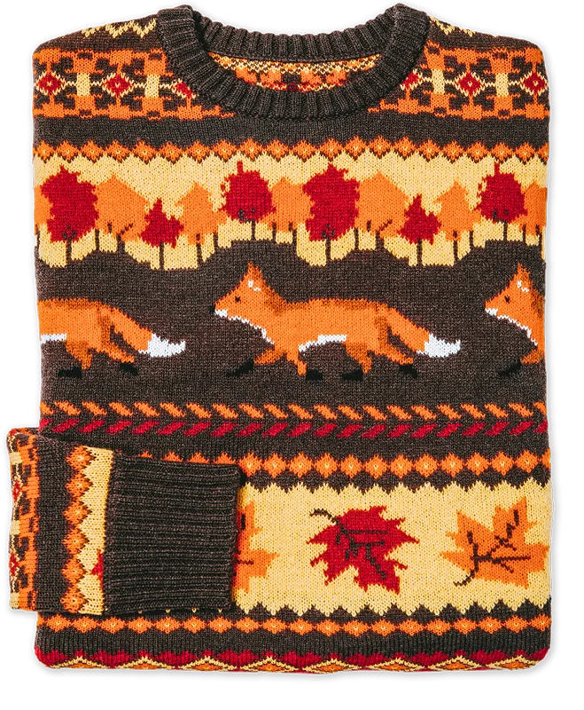 The Fox and Foliage Sweater Spandex Blend Rayon Blend Denim Blend