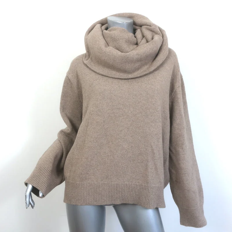 The Frankie Shop Oversized Cowl Neck Sweater Taupe Size Extra Small/Small Cable Knit Ribbed Knit Lace Knit