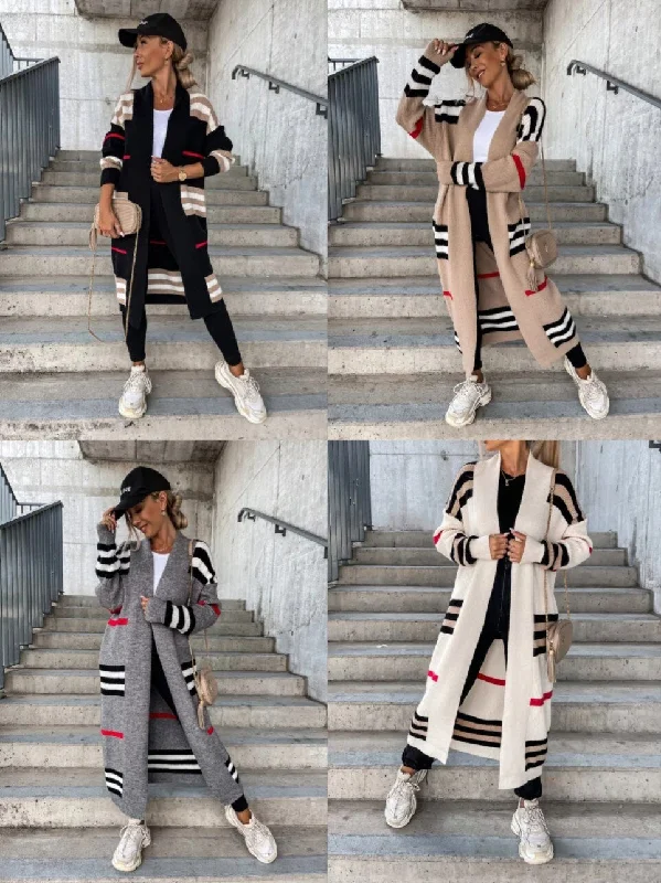 Women Stripe Sweater Casual Wear Elegant Classic Vintage