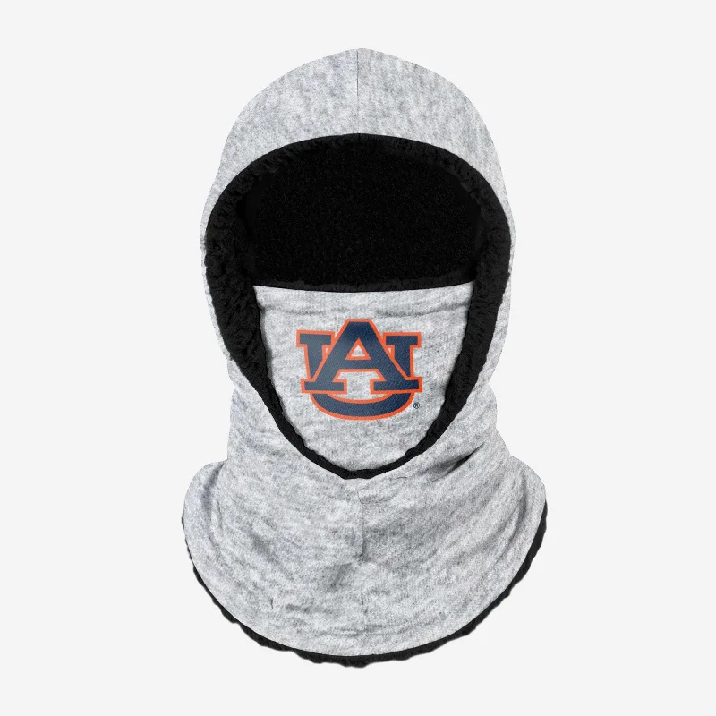 Auburn Tigers Heather Grey Big Logo Hooded Gaiter Hoodie with Drawcord Adjustable Secure