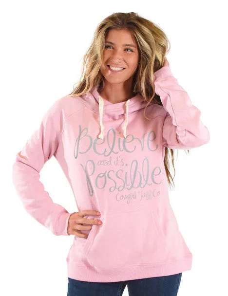 Cowgirl Tuff Believe Hoodie Hoodie with Slim Fit Tailored Modern