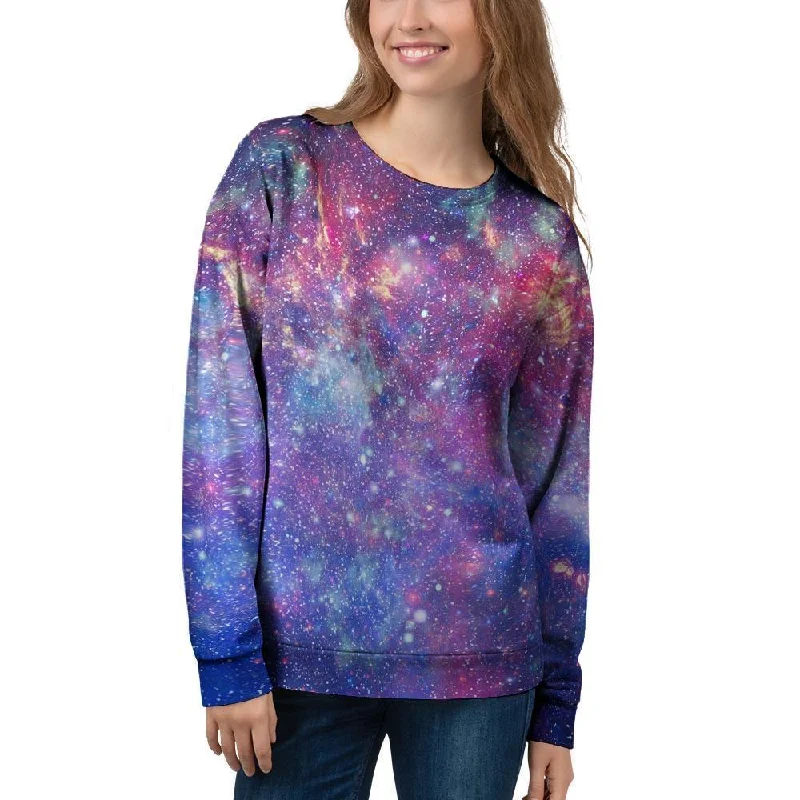 Abstract Starfield Galaxy Space Women's Sweatshirt Hoodie with Camouflage Military Edgy