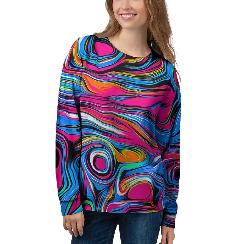 Abstract Trippy Paint Women's Sweatshirt Hoodie with Logo Branding Identity