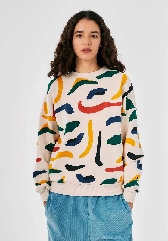 Sweatshirt Brushst 224ad024 991-Multicolor Oversized Hoodie Comfort Casual