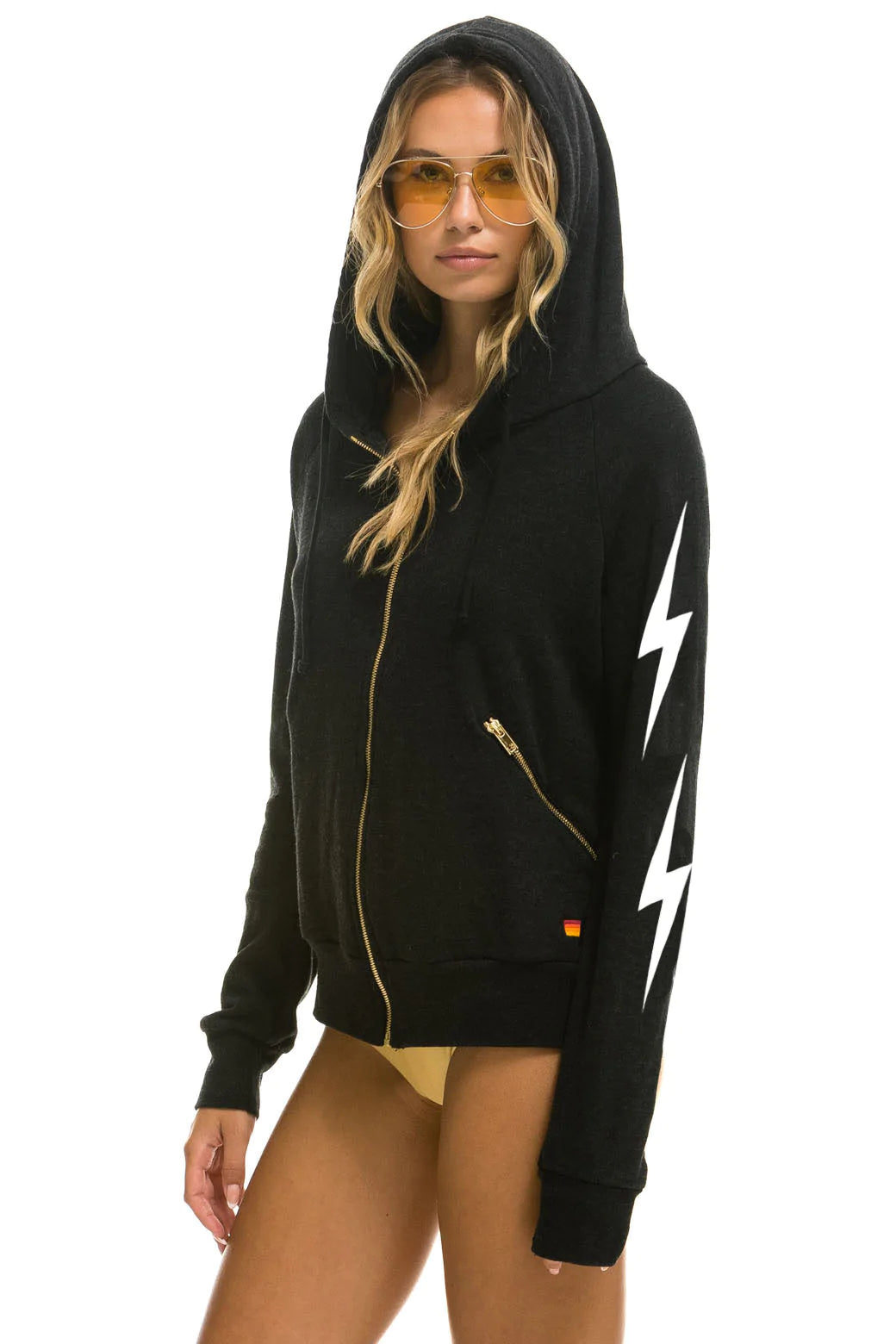 Bolt 4 Zip Hoodie Hoodie with Bell Sleeves Flared Feminine