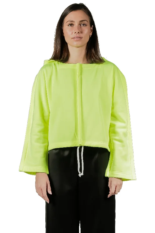 Comme Des Garcons Cropped Hoodie Fluo Yellow Hoodie with Neon Bright Vibrant