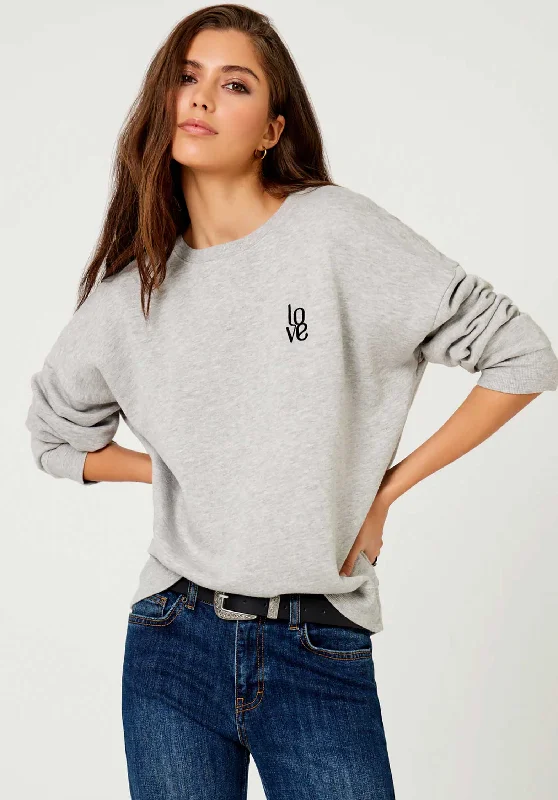 Sweatshirt Swh2411 Mottled-Grey Hoodie with Applique Textured Unique