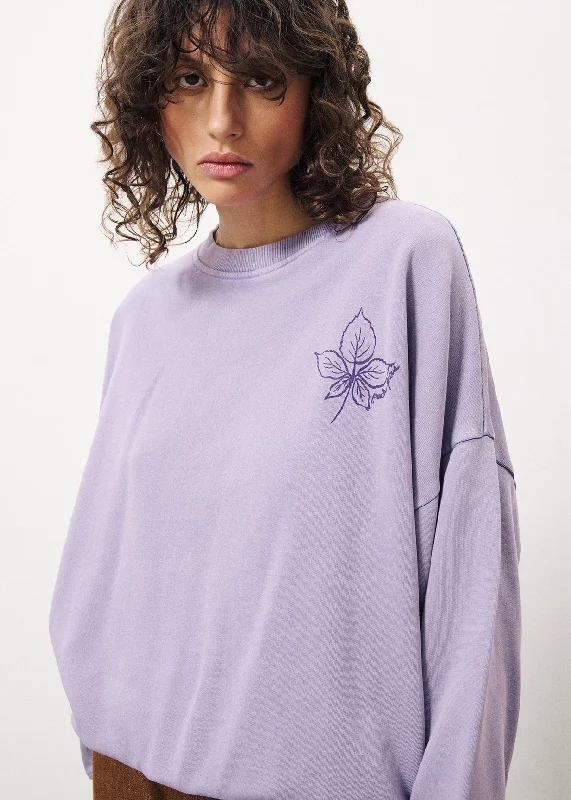 Sweatshirt Inc-24010 Leone Lilas Hoodie with Frayed Bohemian Relaxed