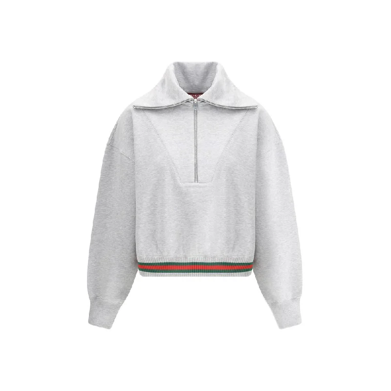 Gucci Zip Sweatshirt Hoodie with Crew Neck Simple Timeless