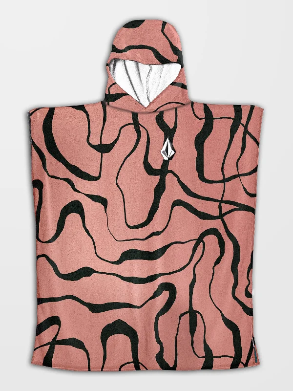 Hooded Changing Towel - SALMON Hoodie with Raw Hem Edgy Unfinished