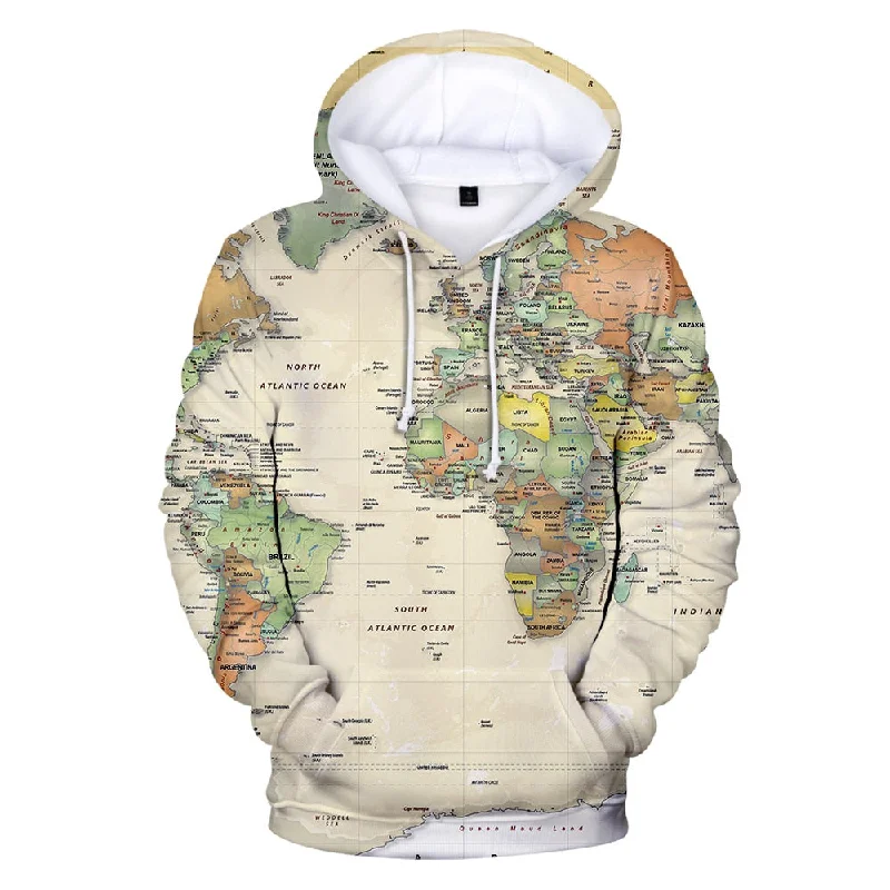 New WORLD MAP 3D Print Hoodies Men pullovers Autumn Women Hooded Casual 3d Sweatshirt WORLD MAP 3D Hoodie Harajuku pullovers Hoodie with Logo Branding Identity