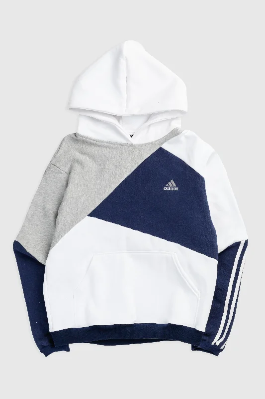 Rework Adidas Patchwork Sweatshirt - S Hoodie with Hem Embroidery Detailed Premium