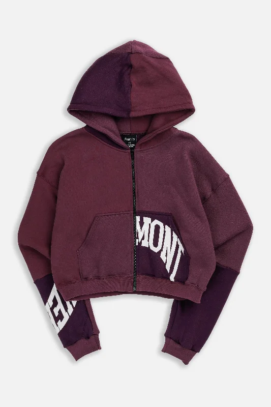 Rework Vermont Crop Zip Hoodie - S Hoodie with Pastel Soft Subtle