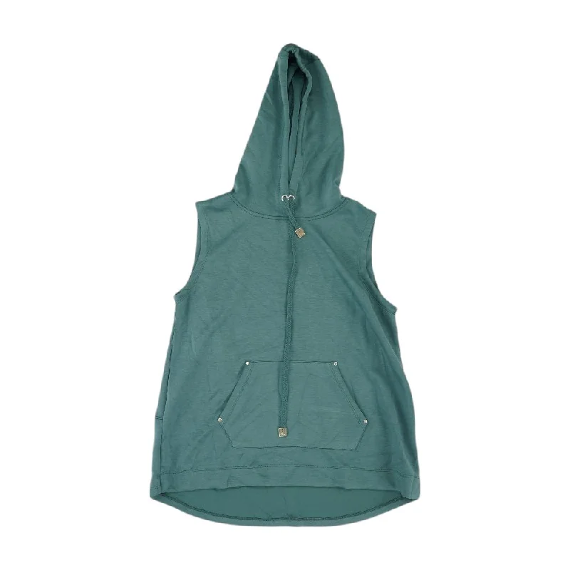 Teal Solid Hoodie Hoodie with Velcro Closure Adjustable Secure