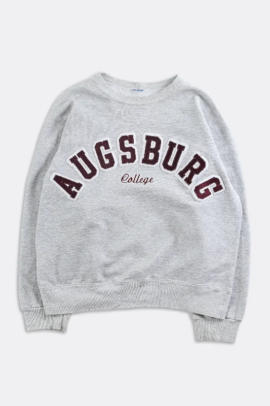 Vintage Ausburg College Sweatshirt Hoodie with Hood Adjustable Protection