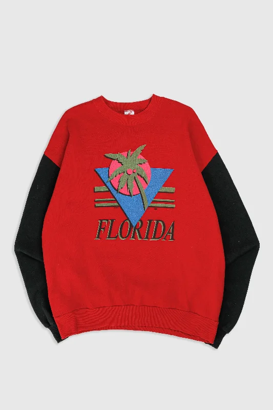 Vintage Florida Sweatshirt - XL Hoodie with Ribbed Cuffs Snug Fit Comfort